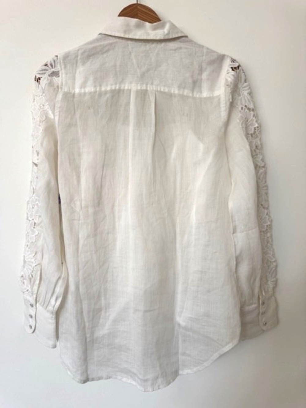 SUNDANCE CATALOG Beautiful Lace Front and Sleeve Blouse - Picture 3 of 3